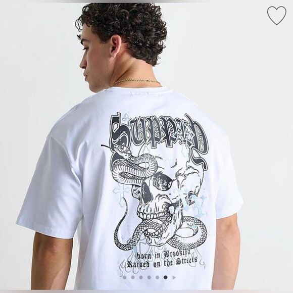 NWT Supply & Demand Men’s White Short Sleeve Tee Shirt Skull & Snakes - Size M - Picture 6 of 10